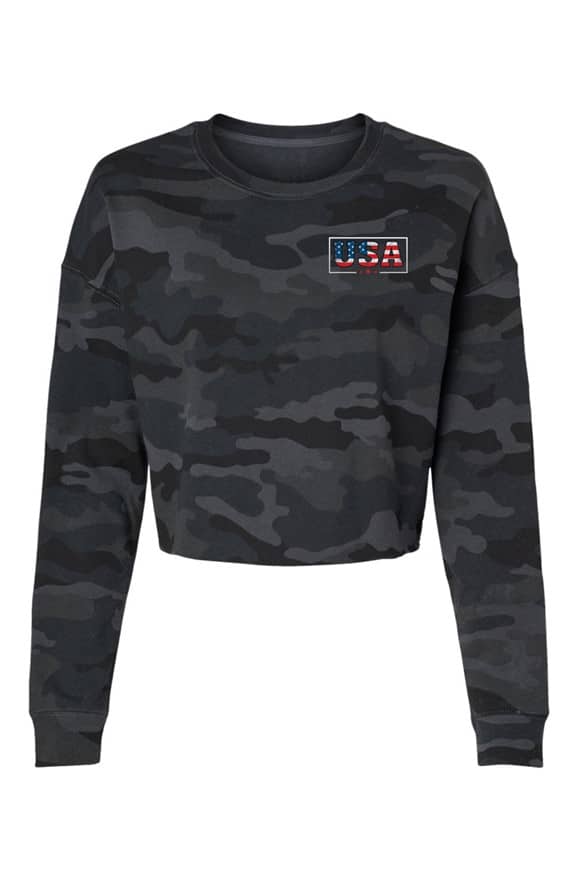 jpg USA Camo Cropped Crew