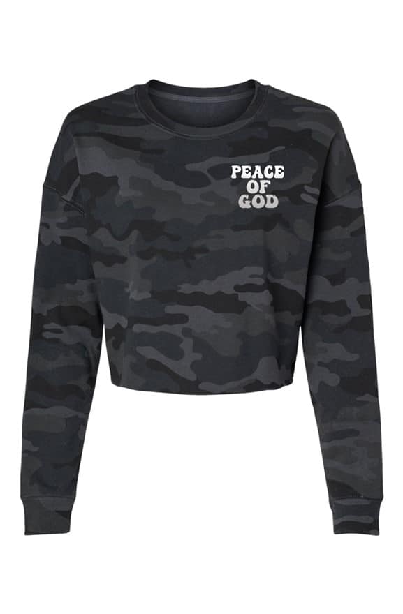 Peace of God Camo Cropped Crew