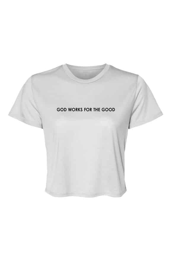 jpg God Works For the Good Flowy Cropped Top