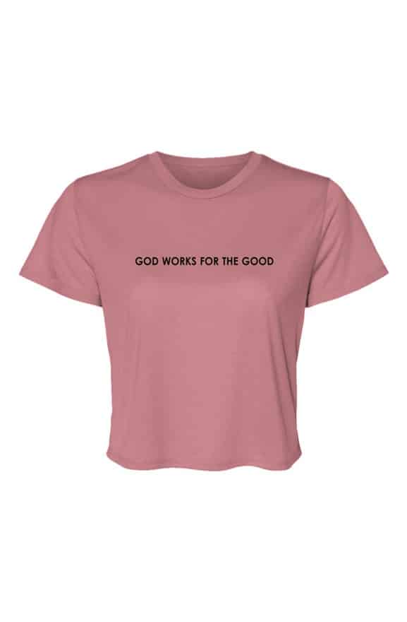 jpg God Works For the Good Flowy Cropped Top