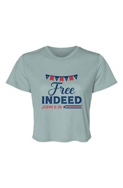 Free Indeed Patriotic Flowy Cropped Tee