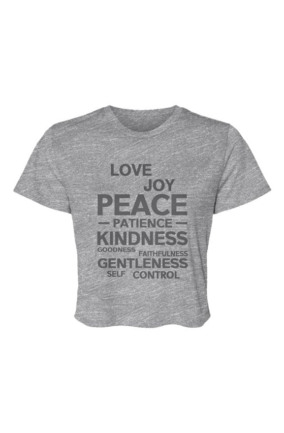 jpg Love Joy Peace Flowy Cropped Top