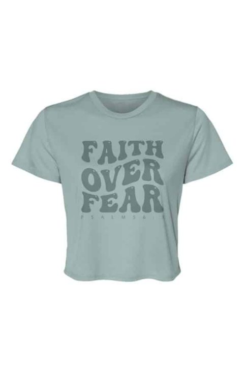 Faith Over Fear Flowy Cropped Top