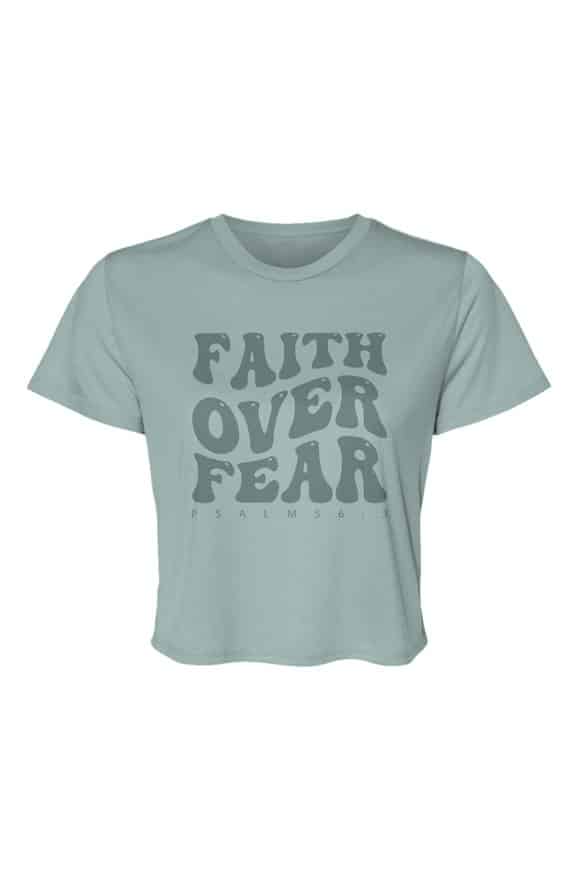 Faith Over Fear Flowy Cropped Top