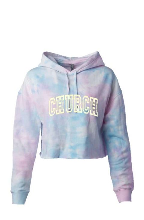 Church Tie Dye Crop Hoodie