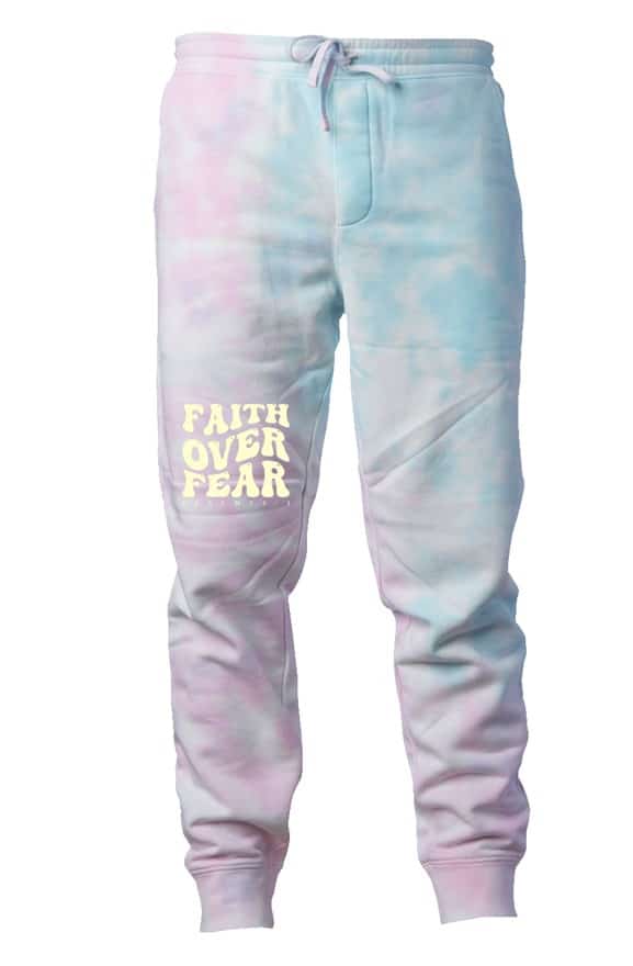 jpg Faith Over Fear Tie Dye Jogger Pants