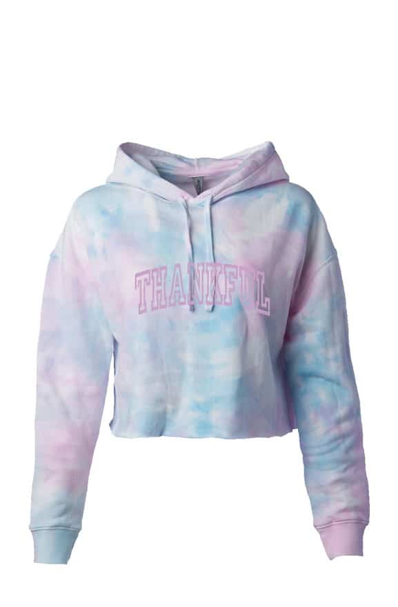 Thankful Tie Dye Crop Hoodie