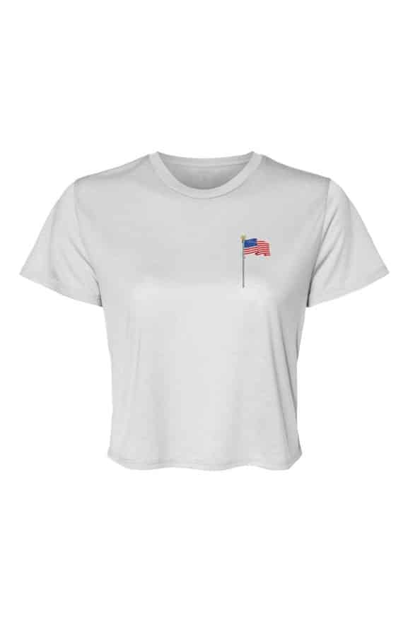 jpg Flag Patriotic Flowy Cropped Tee