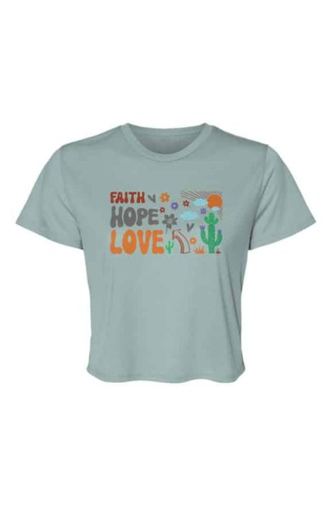 Faith Hope Love Flowy Cropped Top