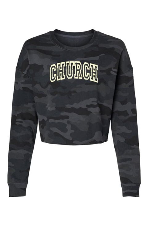 Church Camo Cropped Crew