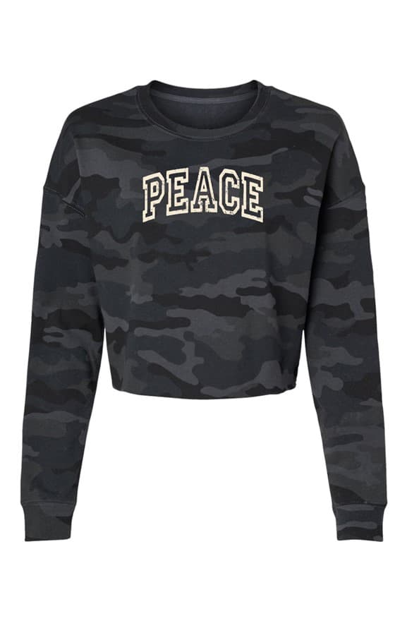 jpg Peace Camo Cropped Crew