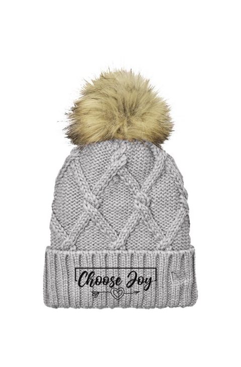 Choose Joy Furr Pom Beanie