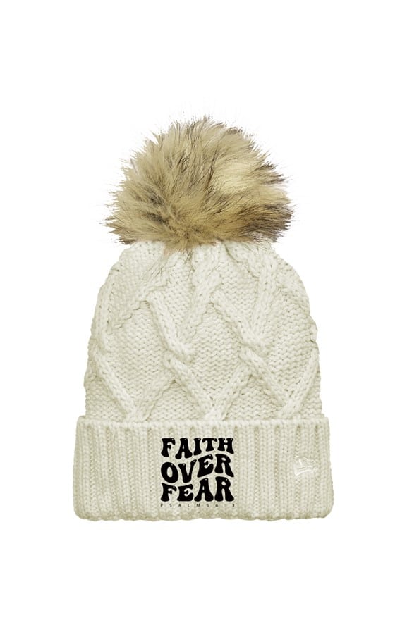 jpg Faith Over Fear Furr Pom Beanie