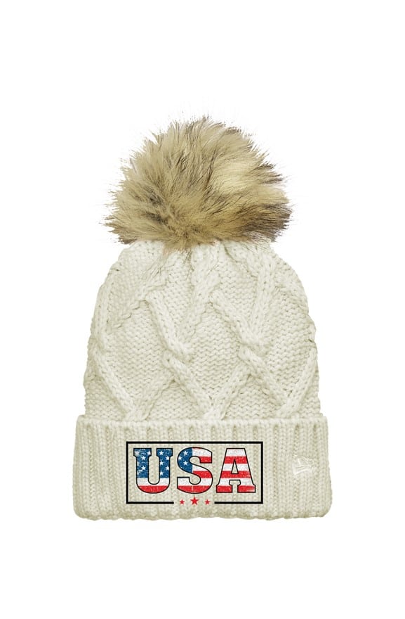 USA FURR POM BEANIE