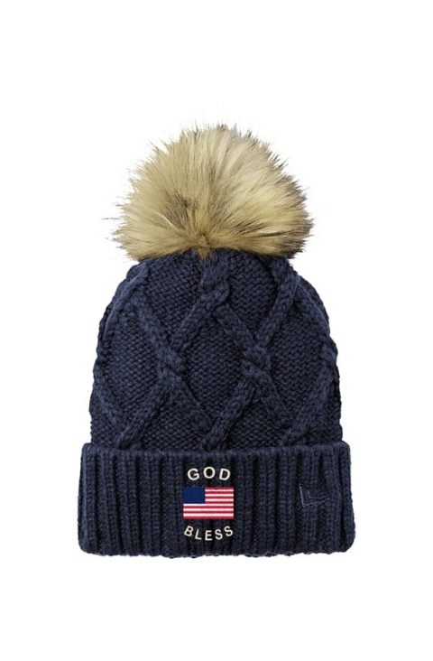 God Bless Furr Pom Beanie
