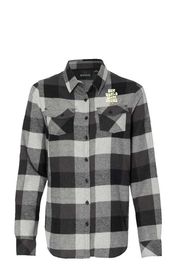 Our World Needs Jesus Long Sleeve Grey Flannel