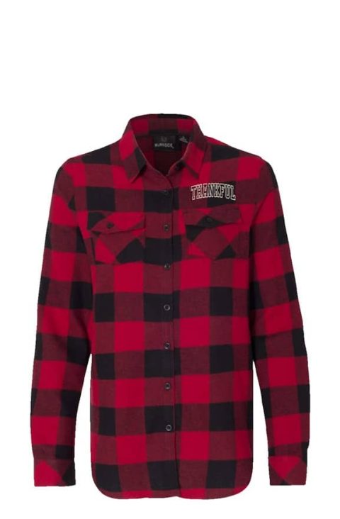 THANKFUL Long Sleeve Red Flannel