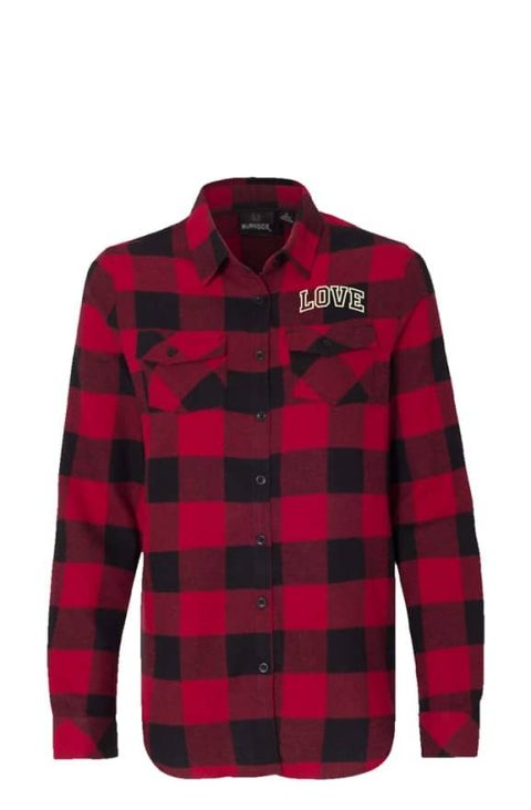 LOVE Long Sleeve Red Flannel