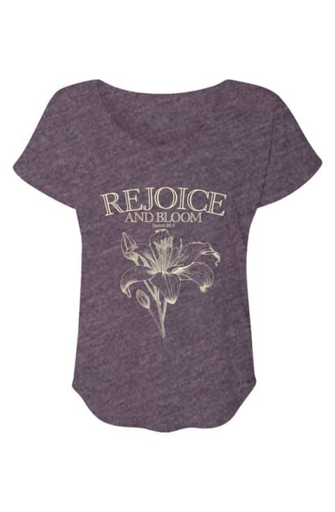 Rejoice and Bloom Dolman Tee vintagepurple