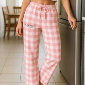 Created With A purposeFLANNEL PLAID PAJAMA lightpink