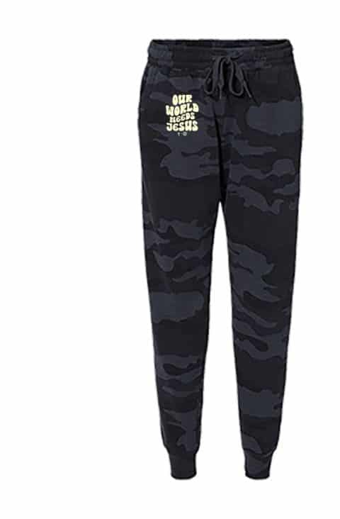 jpg Our World Needs Jesus Camo Sweatpants